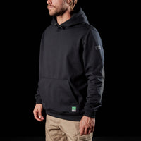 Model wearing FXD WF-1 Men's Bonded Membrane Fleece Hoodie in Black