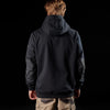 Back of Black FXD WF-1 Men's Bonded Membrane Fleece Hoodie