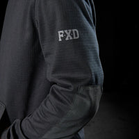 Close up of arm on FXD WF-1 Men's Bonded Membrane Fleece Black Hoodie