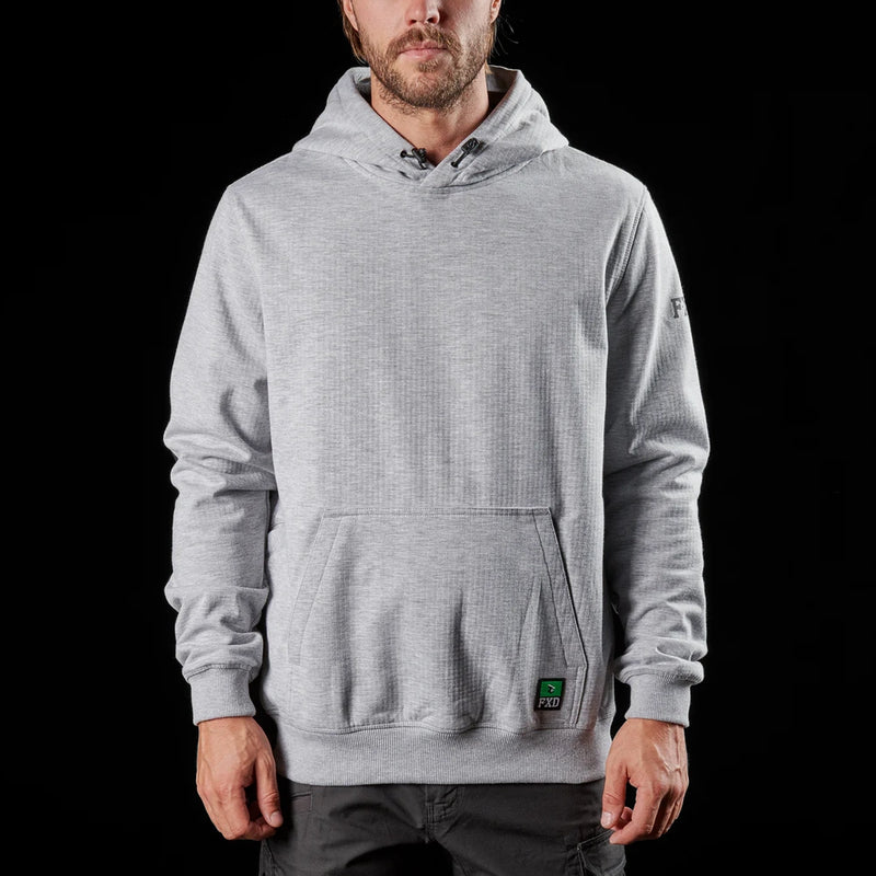 Front of Grey FXD WF-1 Men's Bonded Membrane Fleece Hoodie