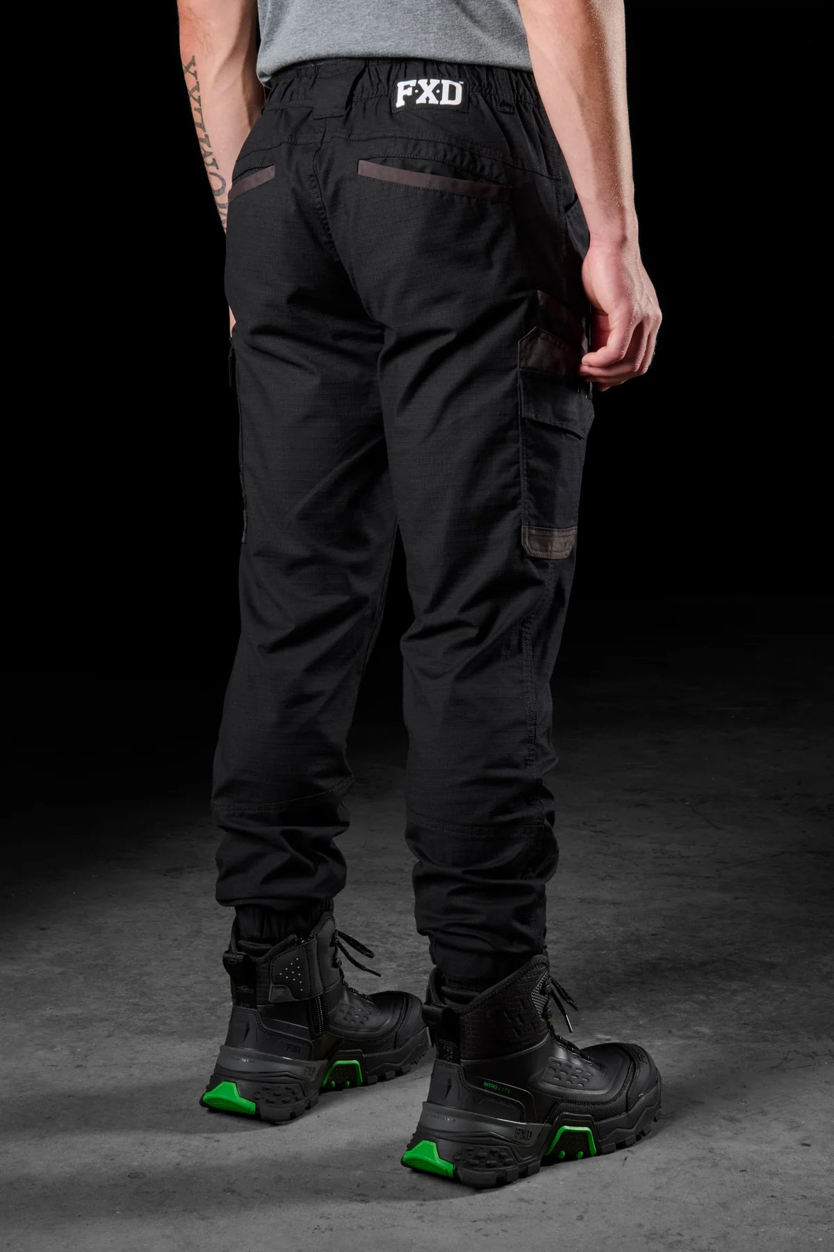 FXD WP-12C Mens Cuffed Elastic Waist Stretch Ripstop Work Pants