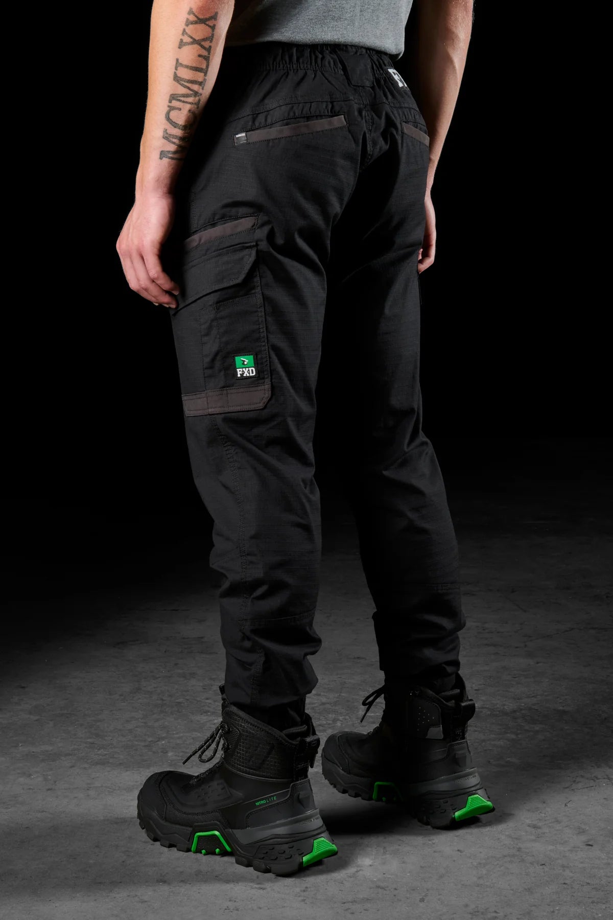 FXD WP-12C Mens Cuffed Elastic Waist Stretch Ripstop Work Pants