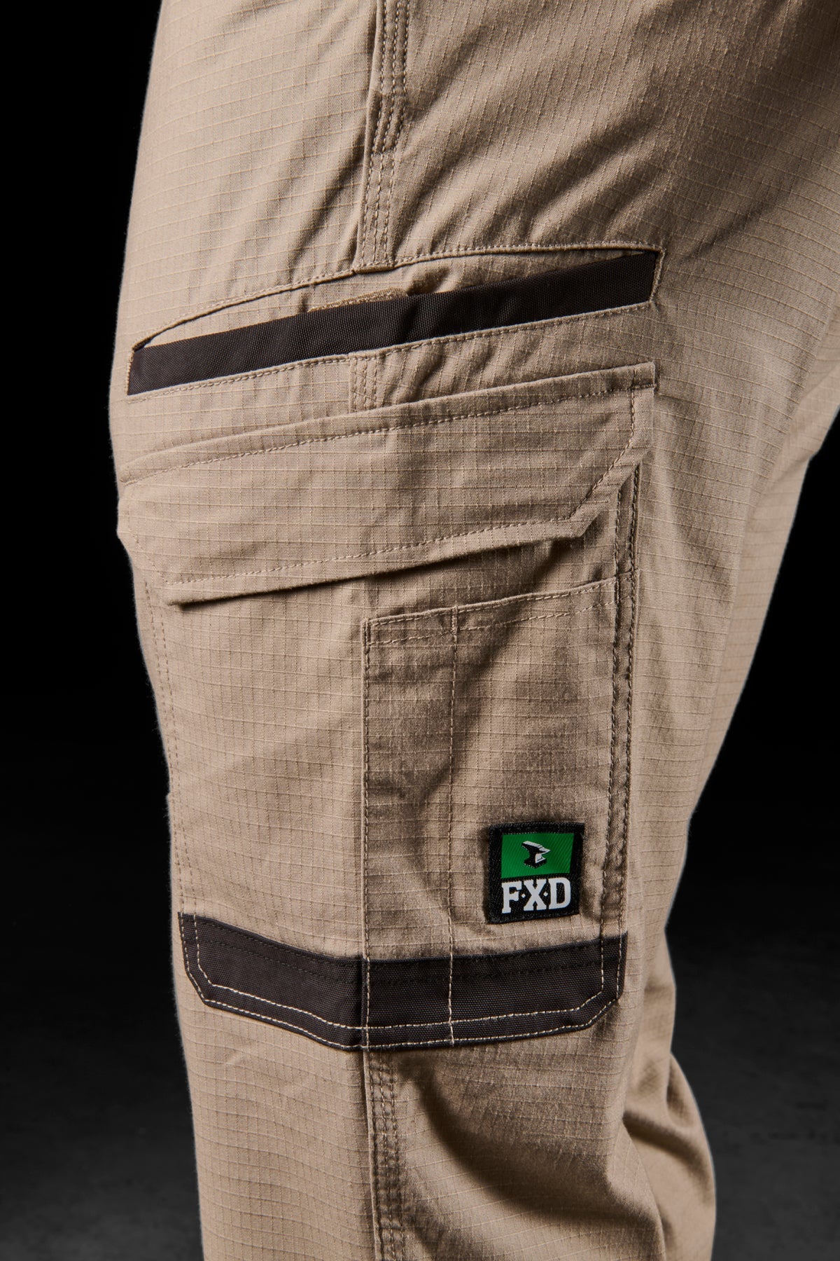 FXD WP-12C Mens Cuffed Elastic Waist Stretch Ripstop Work Pants