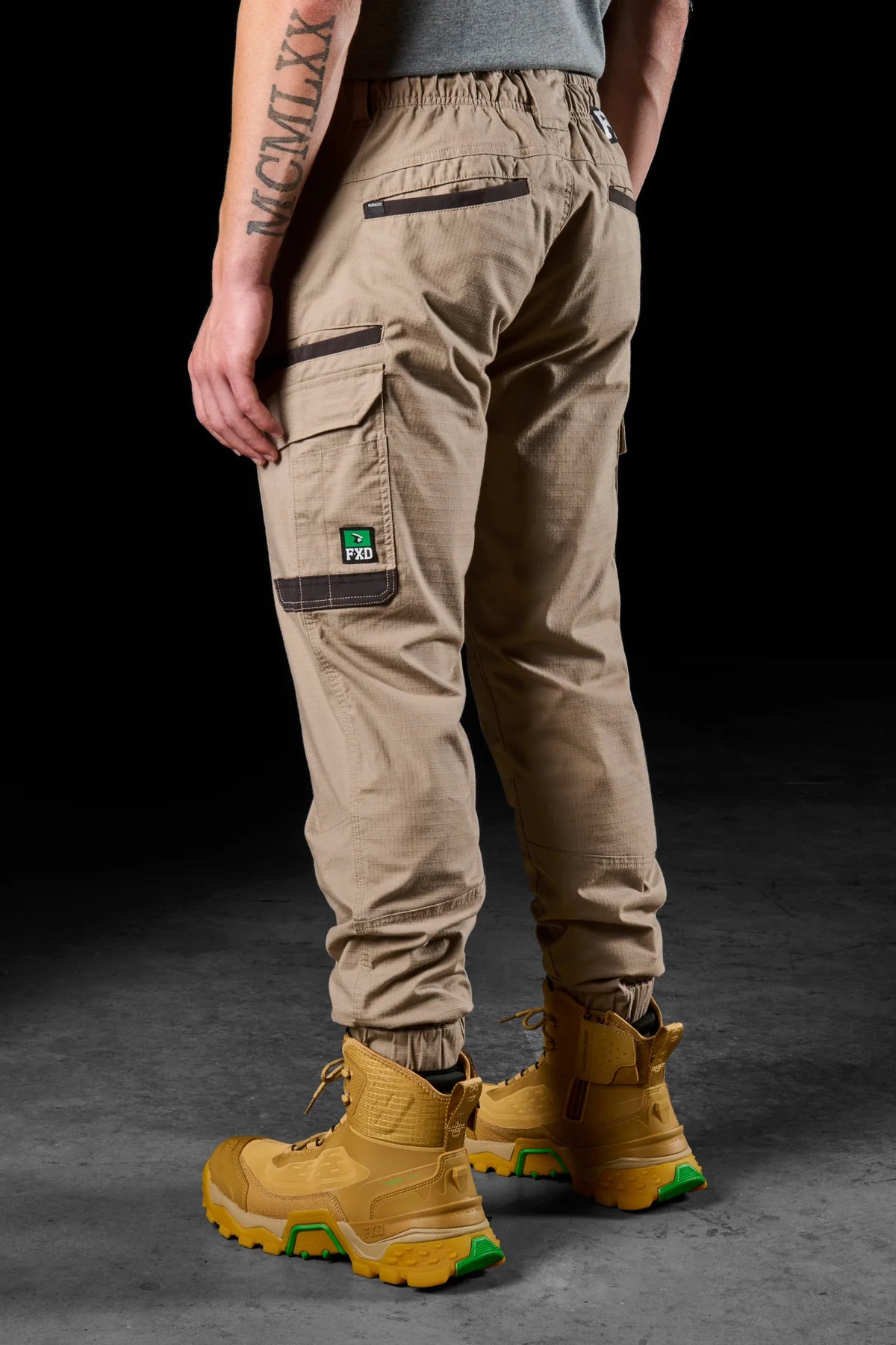 FXD WP-12C Mens Cuffed Elastic Waist Stretch Ripstop Work Pants