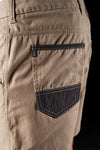 Close up of back pocket on Khaki FXD WS-2 Men's Short Shorts