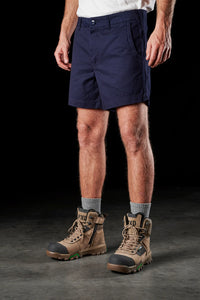 Model wearing Navy FXD WS-2 Men's Short Shorts