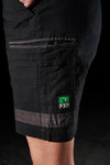 Close up of Black FXD WS-3W Women's Stretch Work Shorts side pocket