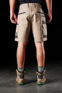 Back of Khaki FXD WS-3 Men's Stretch Work Shorts