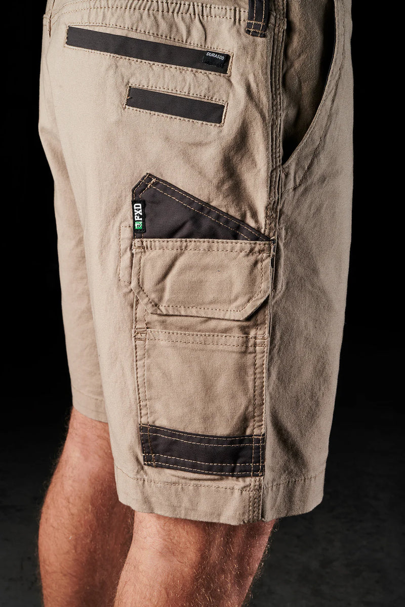 Side pocket of Khaki FXD WS-3 Men's Stretch Work Shorts