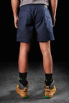 Back of model wearing FXD WS-4 Men's Repreve Stretch Ripstop Work Shorts in Navy