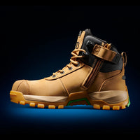 Zip side of FXD WB-2 Men's Nitrolite Mid Cut Safety Boot in Wheat