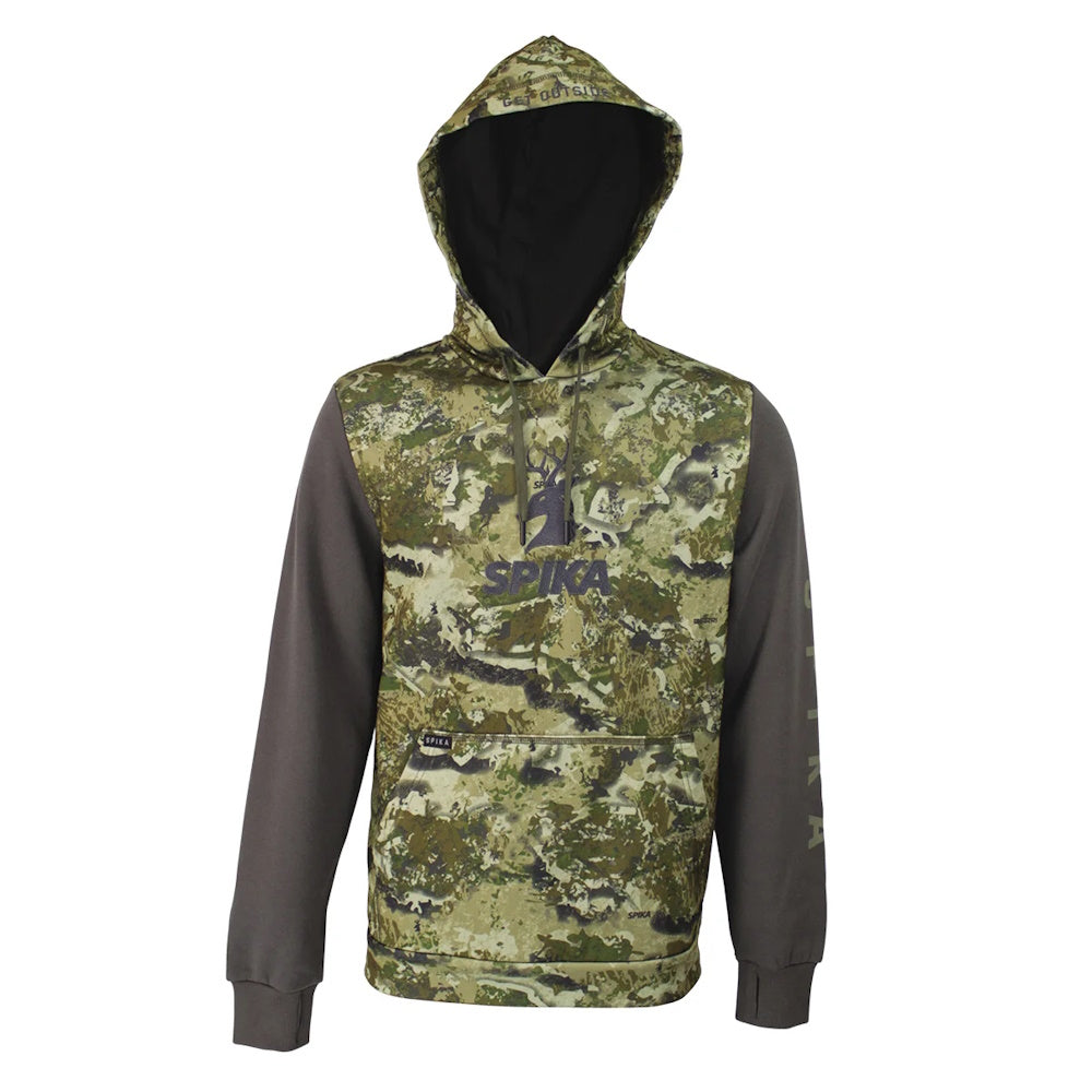 Front of Spika Mens Go Advance Hoodie in Biarri Camo