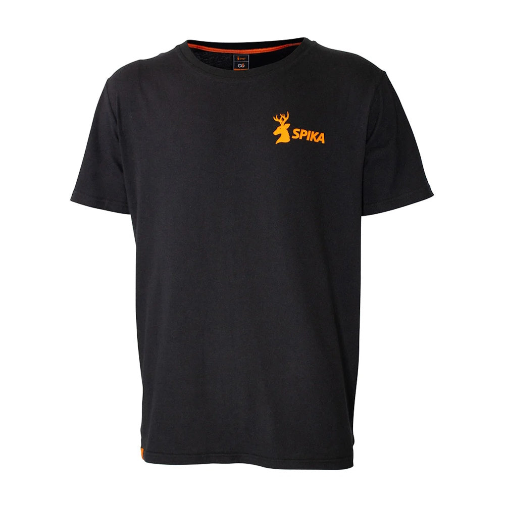 Front of Spika Mens GO Classic T-Shirt in Black