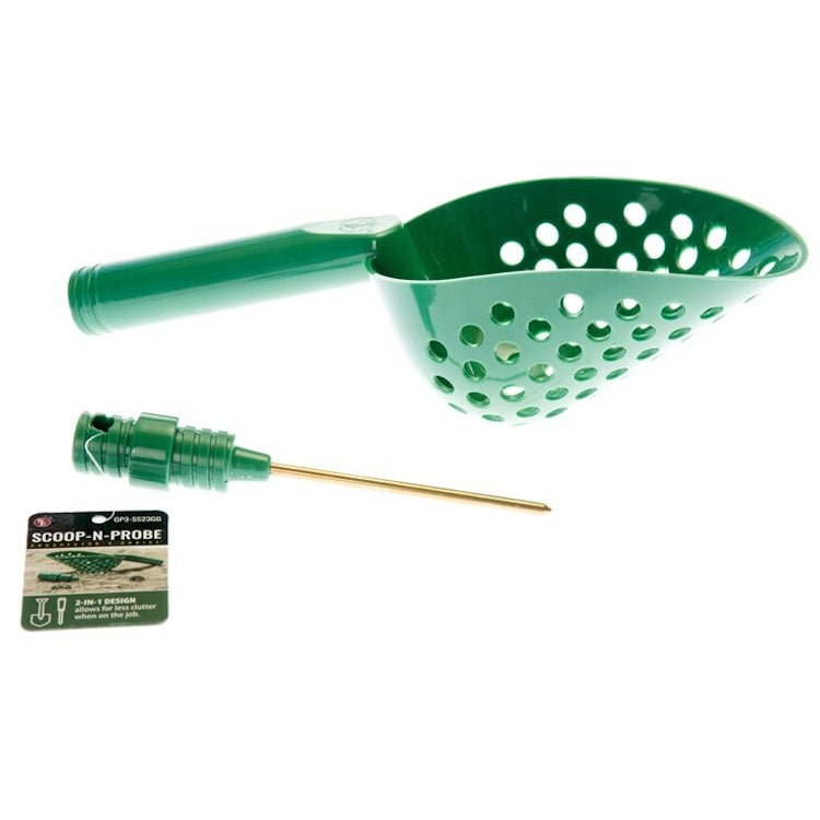 Prospectors Choice Scoop-N-Probe 14 Inch Sand Scoop and Brass Probe in Green