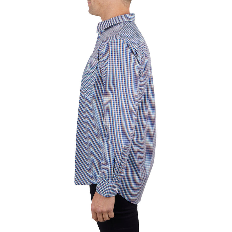 Side of Hard Slog Mens Bobbie Half Placket Long Sleeve Shirt