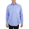 Front of Hard Slog Mens Ron Half Placket Long Sleeve Shirt