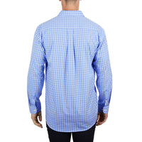 Back of Hard Slog Mens Ron Half Placket Long Sleeve Shirt