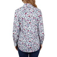 Back of Hard Slog Womens Clara Half Placket Long Sleeve Shirt