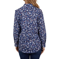 Back of Hard Slog Womens Mindy Half Placket Long Sleeve Shirt