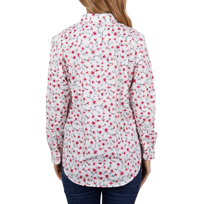 Hard Slog Womens Pearl Half Placket Long Sleeve Shirt