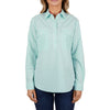 Front of Hard Slog Womens Lize Half Placket Long Sleeve Shirt