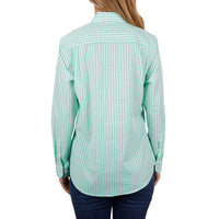 Back of Hard Slog Womens Lize Half Placket Long Sleeve Shirt