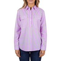 Hard Slog Womens Ayla Half Placket Long Sleeve Shirt