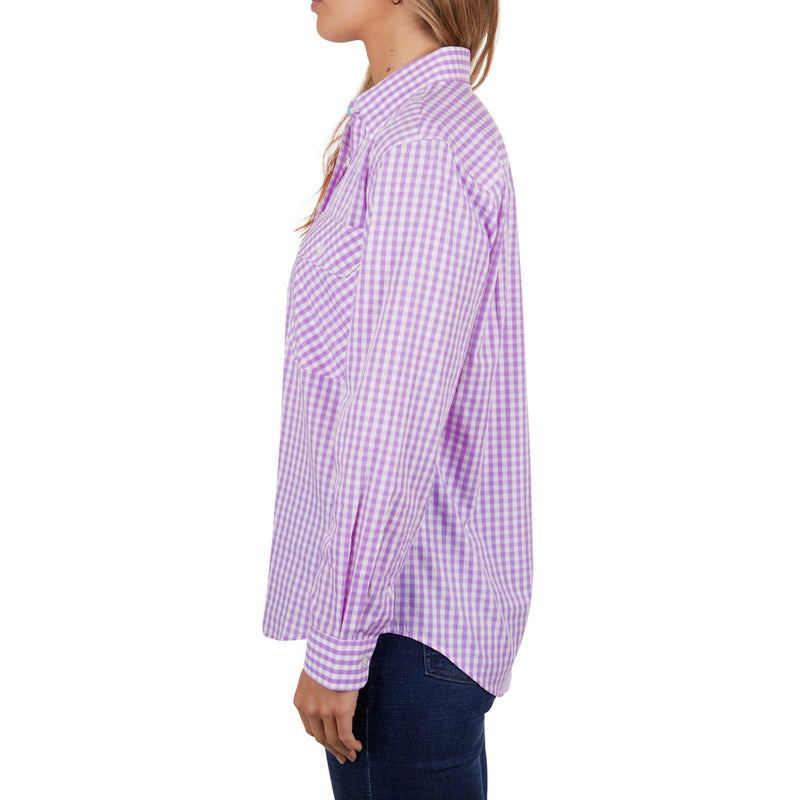 Hard Slog Womens Ayla Half Placket Long Sleeve Shirt