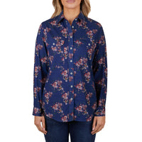 Front of Hard Slog Womens Belle Full Placket Long Sleeve Shirt