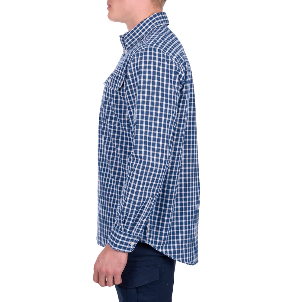 Hard Slog Mens Alden Half Placket Long Sleeve Shirt