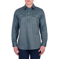 Hard Slog Mens Blake Half Placket Long Sleeve Shirt