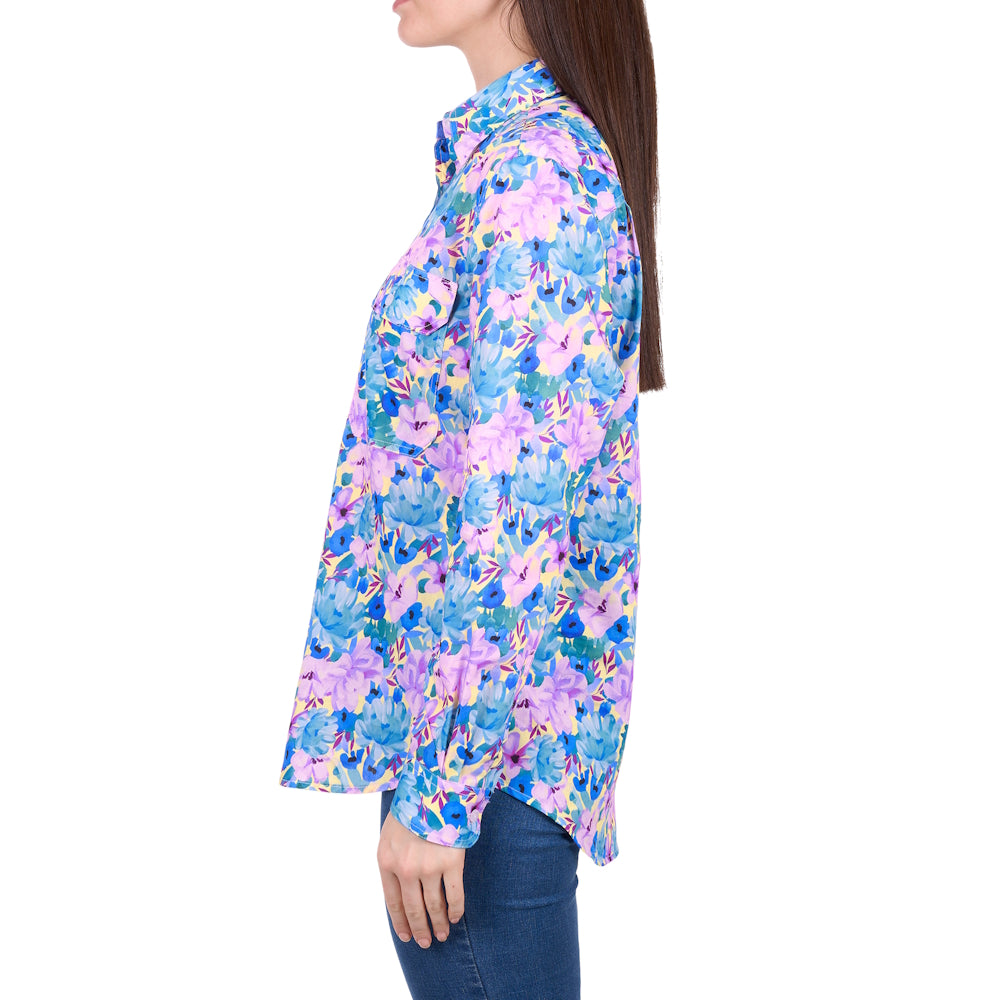 Hard Slog Womens Trixie Half Placket Long Sleeve Shirt
