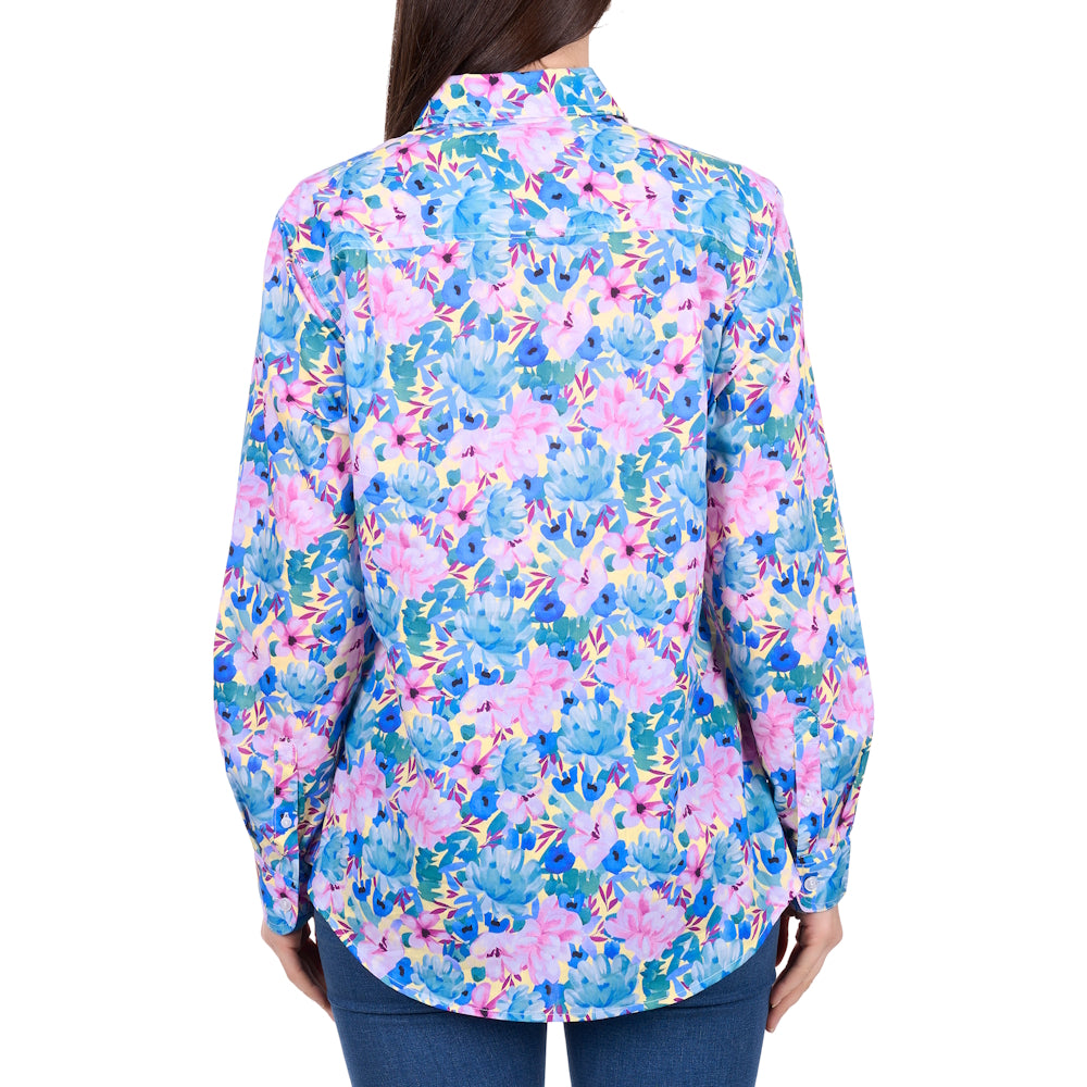 Hard Slog Womens Trixie Half Placket Long Sleeve Shirt
