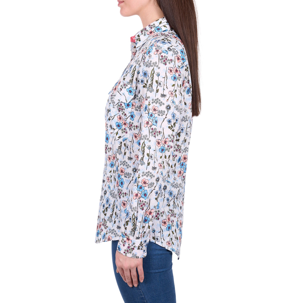 Hard Slog Womens Alice Half Placket Long Sleeve Shirt