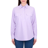 Hard Slog Womens Ginny Half Placket Long Sleeve Shirt