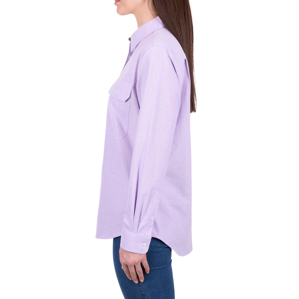 Hard Slog Womens Ginny Half Placket Long Sleeve Shirt