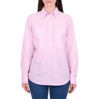 Hard Slog Womens Clara Half Placket Long Sleeve Shirt
