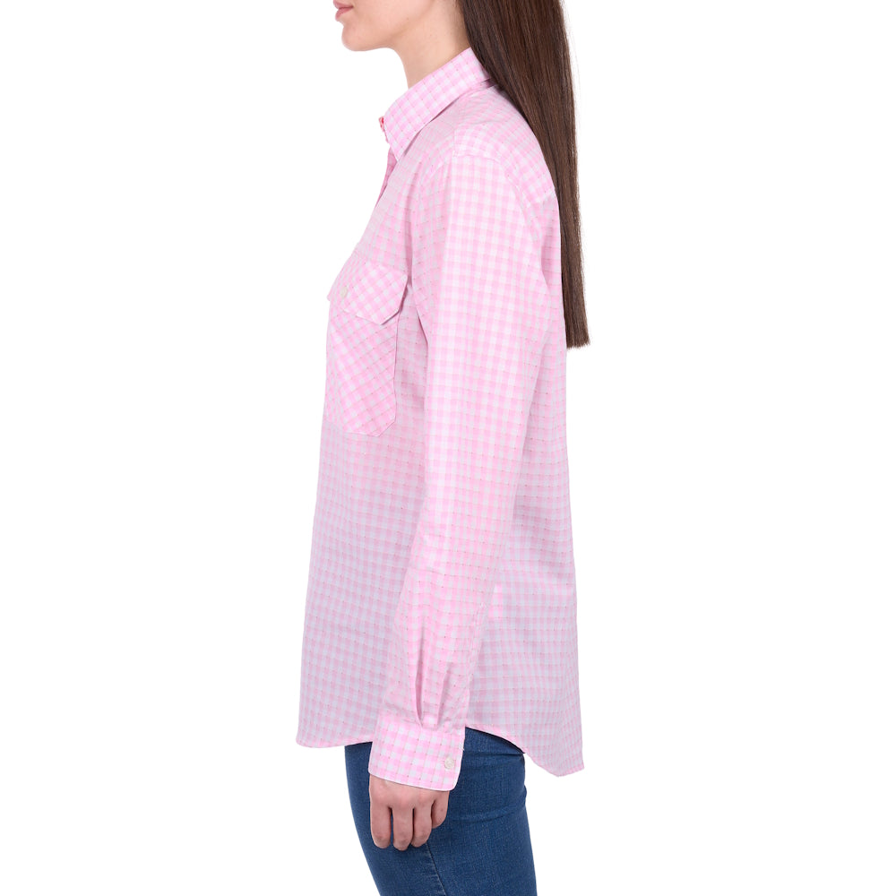 Hard Slog Womens Clara Half Placket Long Sleeve Shirt