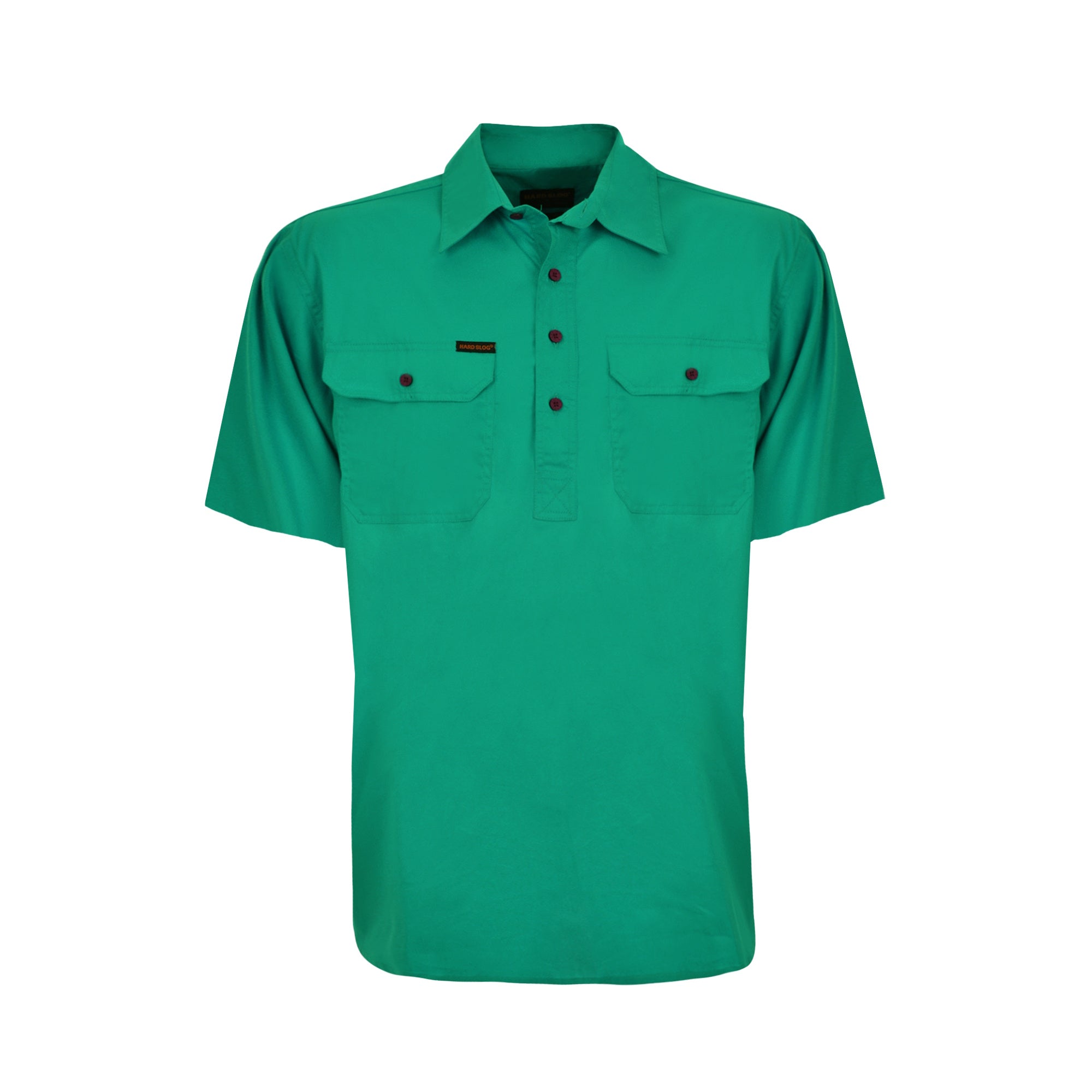 Hard Slog Mens Half Placket Light Cotton Short Sleeve Shirt