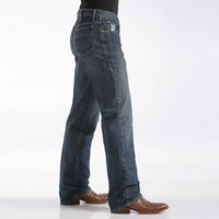 Cinch Mens White Dark Label Mid Rise Straight Leg Jeans