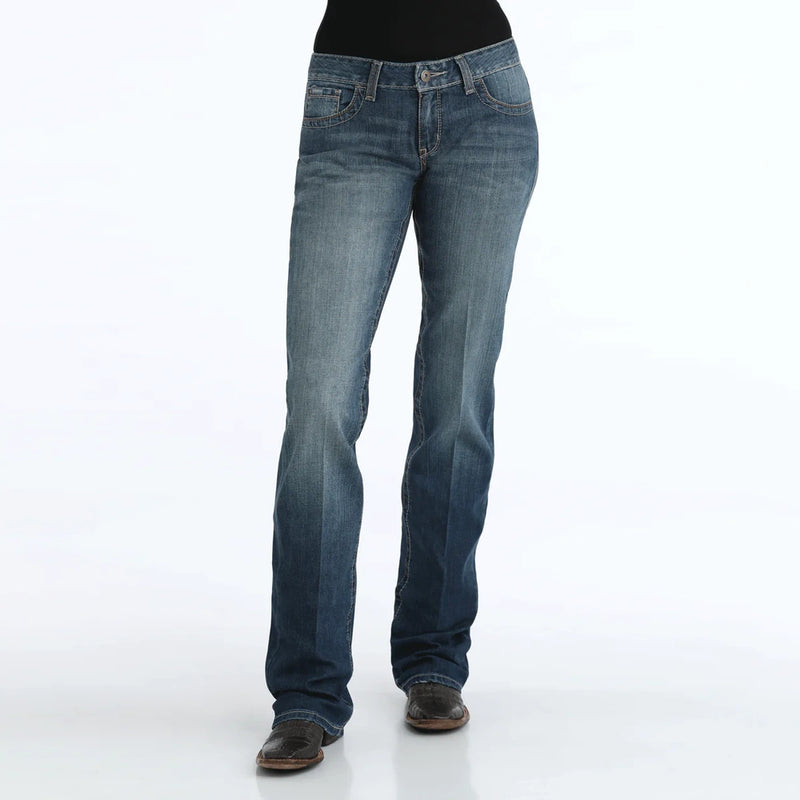 Cinch Womens Ada Mid Rise Relaxed Fit Boot Cut Stretch Jeans