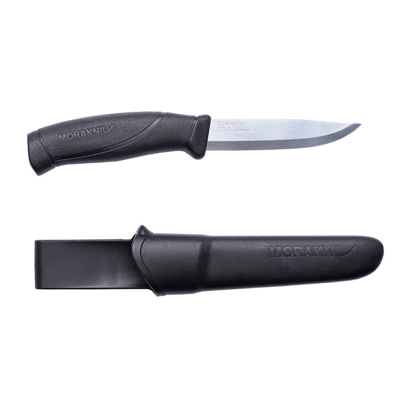 Black handle Morakniv Companion Outdoor Sports Knife with sheath