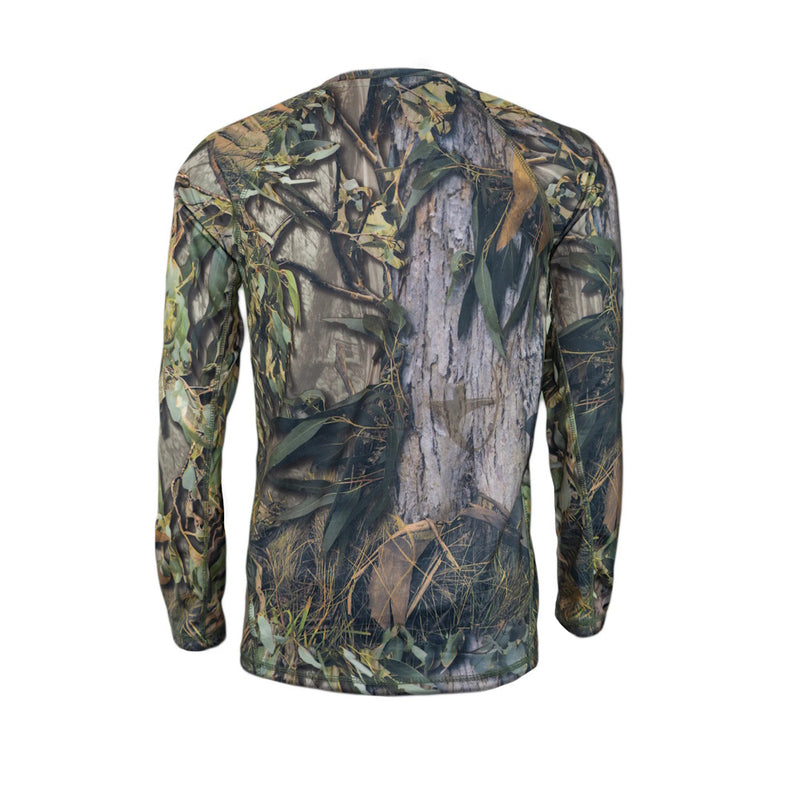 Back of Austealth Long Sleeve T-Shirt in Native Camo