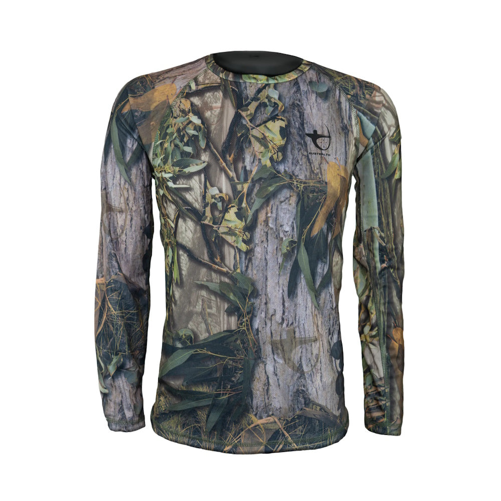 Front of Austealth Long Sleeve T-Shirt in Native Camo