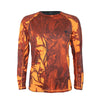 Front of Austealth Long Sleeve T-Shirt in Orange Camo