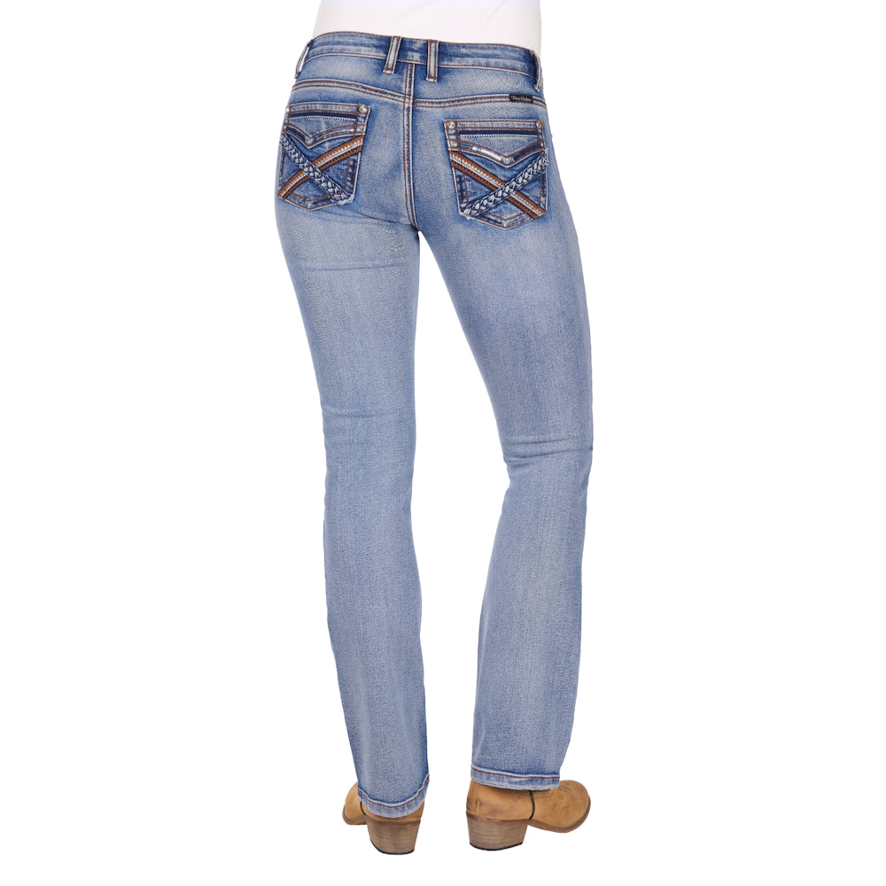 Pure Western Womens Emily Boot Cut Jeans 32 Inch Leg