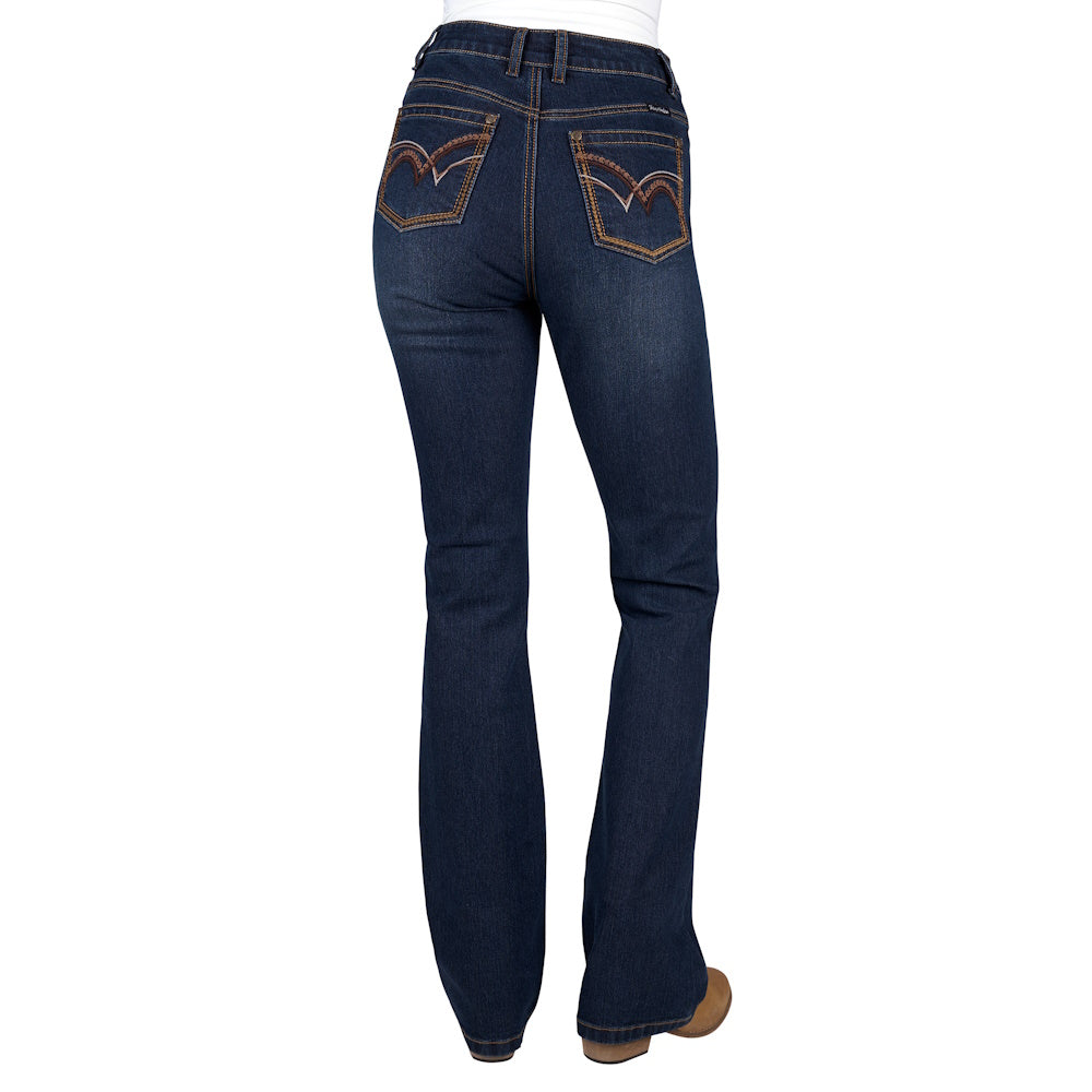 Back of Pure Western Women's Sam High Rise Boot Cut Jeans