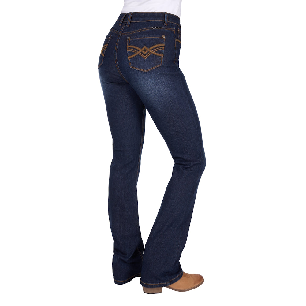 Pure Western Womens Nova High Rise Boot Cut Jeans 34 Inch Leg