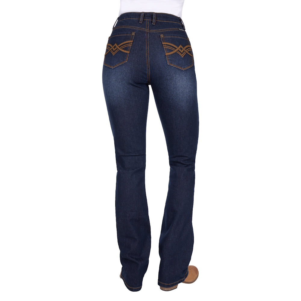 Pure Western Womens Nova High Rise Boot Cut Jeans 34 Inch Leg