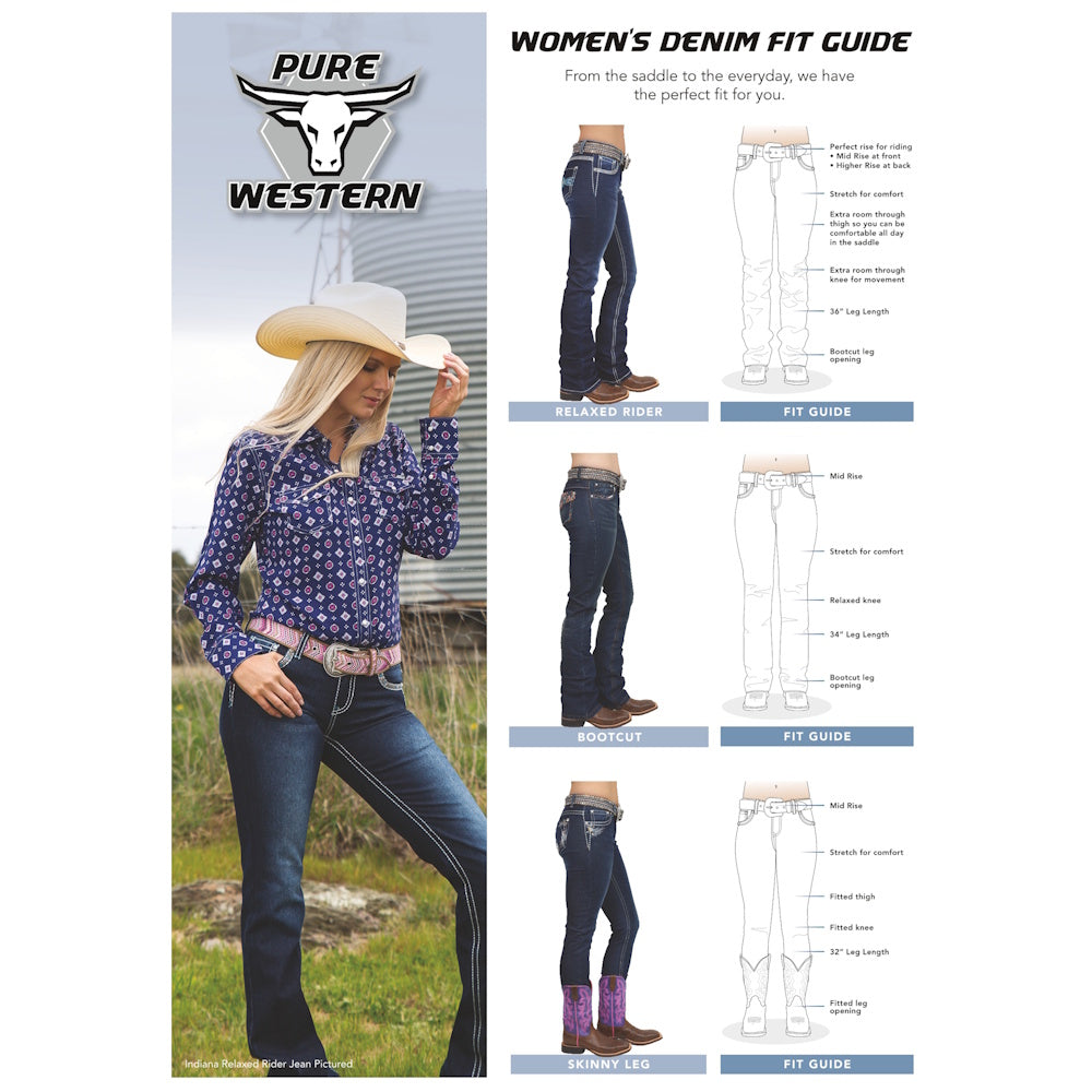 Pure Western Womens Pia Relaxed Rider Jeans